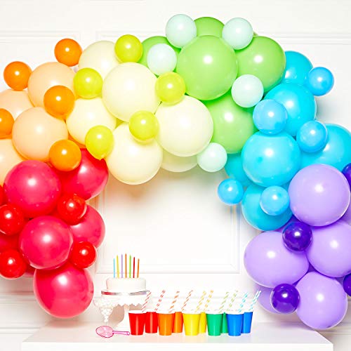 Amscan 9907432 - DIY Ballon-Girlande Regenbogen, 78 Luftballons aus Latex, bunt, für Geburtstag, Karneval, Kinderparty, Dekoration von amscan