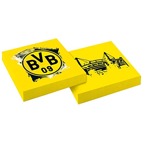 Amscan 9908528 - Servietten BVB, 20 Stück, Größe 33 x 33 cm, Borussia Dortmund, Mundtuch, Einweggeschirr, Fußball, Party, Fan, Geburtstag, Schwarz-gelb Amscan 9908528 - Servietten BVB, 20 Stück, Größe 33 x 33 cm, Borussia Dortmund, Mundtuch, Einweggeschirr, Fußball, Party, Fan, Geburtstag, Schwarz-gelb von amscan