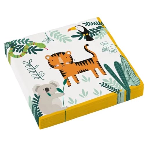 Amscan 9909348 - Servietten Get Wild, 16 Stück, 33 x 33 cm, Safari, Geburtstag, Party Amscan 9909348 - Servietten Get Wild, 16 Stück, 33 x 33 cm, Safari, Geburtstag, Party von amscan