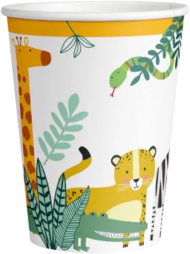 Amscan 9909350-66 - Becher Get Wild, 8 Stück, Füllvolumen 250 ml, Papier, Safari, Pappbecher, Party-Becher, Einweggeschirr, Kindergeburtstag, Grün Amscan 9909350-66 - Becher Get Wild, 8 Stück, Füllvolumen 250 ml, Papier, Safari, Pappbecher, Party-Becher, Einweggeschirr, Kindergeburtstag, Grün von amscan