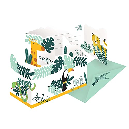 Amscan 9909356 - Einladungskarten Get Wild mit Umschlägen, 8 Stück, Papier, Kindergeburtstag Amscan 9909356 - Einladungskarten Get Wild mit Umschlägen, 8 Stück, Papier, Kindergeburtstag von amscan