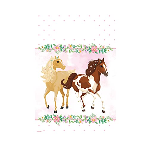 Amscan 9909883 - Papier-Tüten Pferd, 8 Stück, Größe 23,4 x 16,2 cm, Geschenk-Taschen aus Papier, Party-Beutel, Kinder-Geburtstag, Give-Away, Motto-Party von amscan