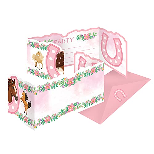 Amscan 9909886 - Einladungskarten Pferd, 8 Karten mit rosa Umschlägen, Einladung, Kinder-Geburtstag, Motto-Party, Karneval Amscan 9909886 - Einladungskarten Pferd, 8 Karten mit rosa Umschlägen, Einladung, Kinder-Geburtstag, Motto-Party, Karneval von amscan