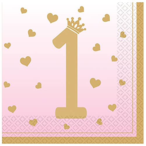 Amscan 9910310 9910310 Servietten zum 1. Geburtstag, Rosa, 16 Stück, Mittel Amscan 9910310 9910310 Servietten zum 1. Geburtstag, Rosa, 16 Stück, Mittel von amscan
