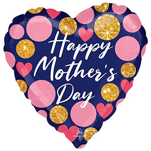 Amscan Anagram 4273201 – Happy Mother's Day Satin Luxe Navy and Pink Dots Jumbo Folienballon in Herzform – 71 cm Amscan Anagram 4273201 – Happy Mother's Day Satin Luxe Navy and Pink Dots Jumbo Folienballon in Herzform – 71 cm von amscan