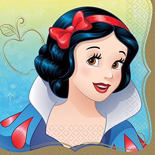 Disney Princess Schneewittchen Servietten 16,5 cm (16 Stück) – bezauberndes Design, perfektes Party-Essential für die ultimative Prinzessinnen-Feier von amscan