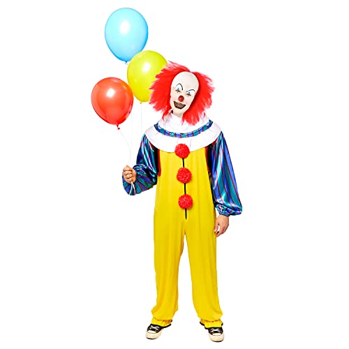 Amscan - Erwachsenenkostüm Clown, Jumpsuit, Kragen, Perücke mit Stirn, Horror-Clown, Killer, ES, Halloween Amscan - Erwachsenenkostüm Clown, Jumpsuit, Kragen, Perücke mit Stirn, Horror-Clown, Killer, ES, Halloween von amscan