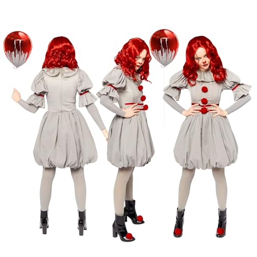 Amscan - Erwachsenenkostüm ES, Kleid und Strumpfhose, Horror-Clown, Killer, Halloween, Grau Amscan - Erwachsenenkostüm ES, Kleid und Strumpfhose, Horror-Clown, Killer, Halloween, Grau von amscan