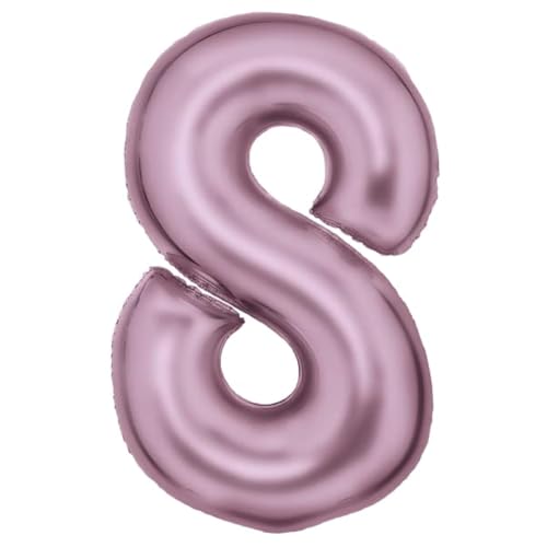 Amscan Große Zahl 8 Silk Lustre pastellpink Folienballon N34 verpackt 86 cm, Pink von amscan