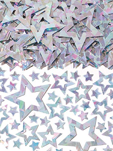 Amscan INT36828-18 - Konfetti Star Shimmer, Folie, 14 g, silber, Sterne, Streudeko, Tischdekoration, Geburtstag, Karneval Amscan INT36828-18 - Konfetti Star Shimmer, Folie, 14 g, silber, Sterne, Streudeko, Tischdekoration, Geburtstag, Karneval von amscan
