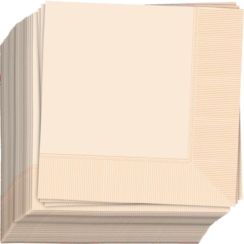 Amscan International Servietten, zum Mittagessen, an 2 Seiten gesäumt, Vanilla Cream, 50 Stück von amscan