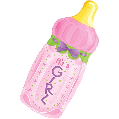 Baby Bottle Girl SuperShape Foil Balloons 13"/33cm w x 31"/79cm h von amscan