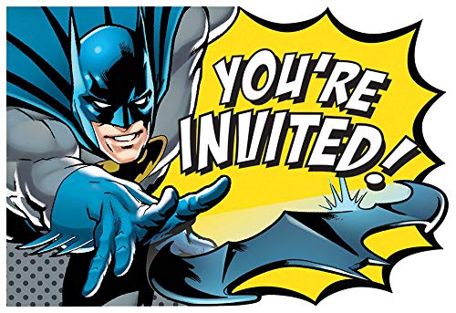 Batman™ Heroes Unite Postkarten-Einladungen, 11,4 x 16,5 cm, mehrfarbig, 8 Stück von amscan