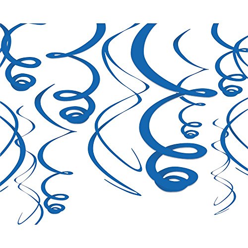 Bright Royal Blue Plastic Swirls Decoration 55cm /12 Bright Royal Blue Plastic Swirls Decoration 55cm /12 von amscan
