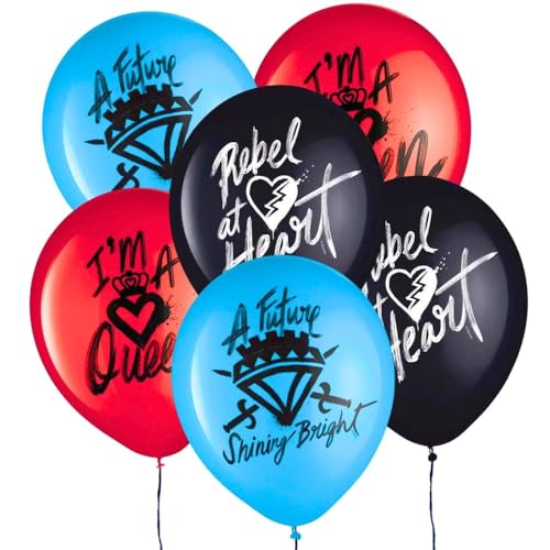 Disney Descendants 4 Latexballons - 30,5 cm (6 Stück) - Auffälliges Design mit Konfetti, perfekt für Themenveranstaltungen, Geburtstagsfeiern und Feiern von amscan