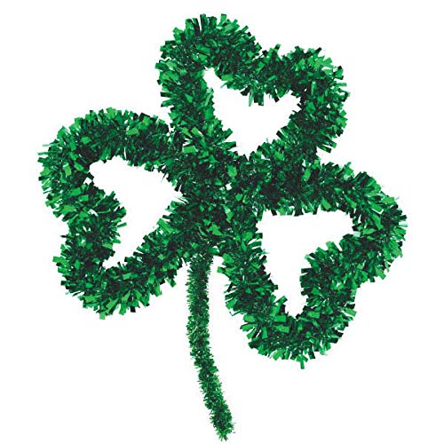 Grünes offenes Kleeblatt zum Aufhängen, Lametta-Dekorationen, 27,9 x 35,6 cm, Premium-Qualität und langlebig, auffälliges und brillantes Design, perfekt für St. Patrick's Day Feiern, 21 Stück von amscan