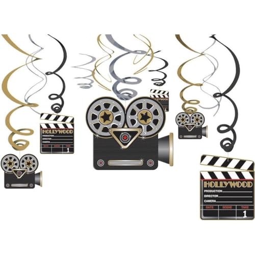 Hollywood G&G Swirls Decorations (12 pk) - Glitz & Glam von amscan