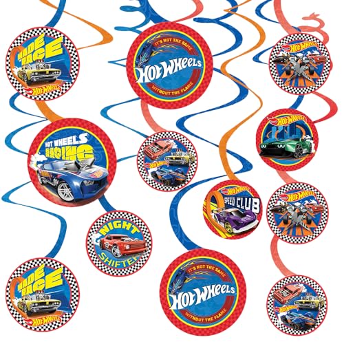 Hot Wheels Mehrfarbige Papierspiraldekorationen – 12-teiliges Set mit 12,7 cm großen Ausschnitten – perfekt für Kindergeburtstage und Feiern Hot Wheels Mehrfarbige Papierspiraldekorationen – 12-teiliges Set mit 12,7 cm großen Ausschnitten – perfekt für Kindergeburtstage und Feiern von amscan