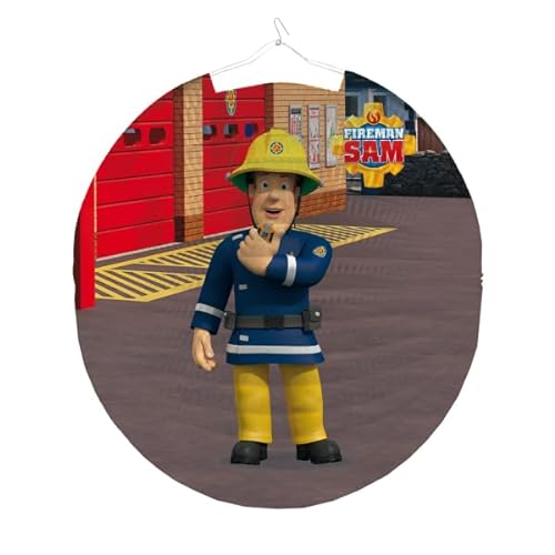 Lampion * Feuerwehrmann Sam * als Deko für Kindergeburtstag und Party | 25cm, beidseitig bedruckt | Feuerwehr Fireman Kinder Geburtstag Dekoration von amscan