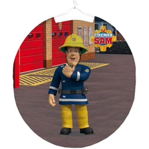 Lampion * Feuerwehrmann Sam * als Deko für Kindergeburtstag und Party | 25cm, beidseitig bedruckt | Feuerwehr Fireman Kinder Geburtstag Dekoration von amscan