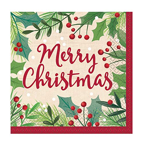 Amscan 511680 - Servietten Merry Holly Day, Größe 33 x 33 cm, 16 Stück, Fröhliche Weihnachten, Merry Christmas, Tischdekoration, Mundtuch, Heilig Abend, Weihnachten Amscan 511680 - Servietten Merry Holly Day, Größe 33 x 33 cm, 16 Stück, Fröhliche Weihnachten, Merry Christmas, Tischdekoration, Mundtuch, Heilig Abend, Weihnachten von amscan