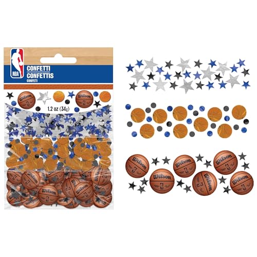 NBA Wilson Konfetti, Blau und Silber, Vorteilspackung (34 g) – 1 Packung, perfekt für Partys und Spieleabende von amscan