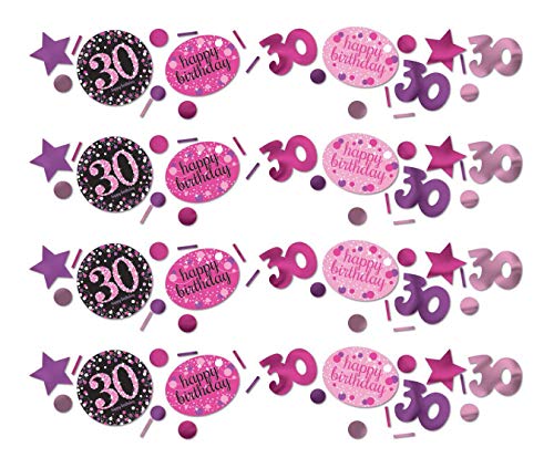 Pink Sparkling Celebration 30th 3 Pack Value Confetti 34g von amscan