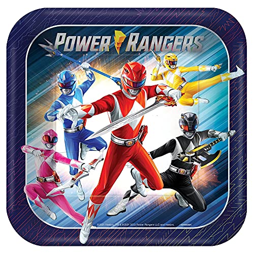 Power Rangers Classic Teller – 22,9 cm (8 Stück) – lebendiges und stabiles Partygeschirr, perfekt für Kinder-Themenfeiern und Fans von amscan