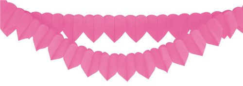 Riethmueller 2 Herz-Girlanden rosa/pink aus Wabenpapier, je ca. 2 m von amscan