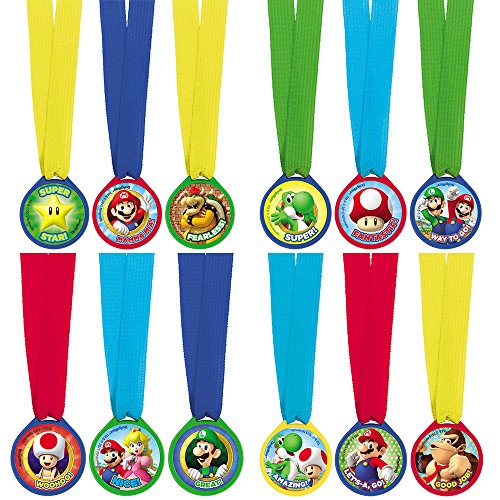 Super Mario Mini Award Medals (12 pk) von amscan