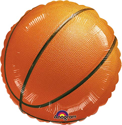 Amscan 117020-01 - Standard Folienballon Championship Basketball, Durchmesser 43 cm, Heliumballon von amscan