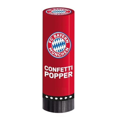 Amscan 9906519 - FC Bayern München Konfetti-Popper, 2 Stück, Größe 4,4 x 15,2 cm, Fanclub, Fußball-Mottoparty von amscan