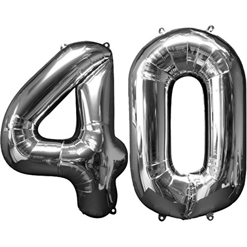 Amscan 3387201 - Folienballon 40 Jahre, Geburtstag, Party, Heliumballon, Dekoration von amscan