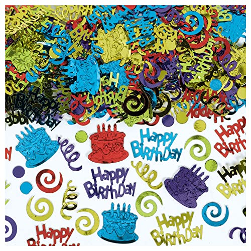 amscan 369162 Birthday Foil Confetti Decotration 70g-1 Pc. Geburtstagsfolien-Konfetti, Dekoration, 70 g, 1 Stück, Nicht zutreffend, mehrfarbig von amscan