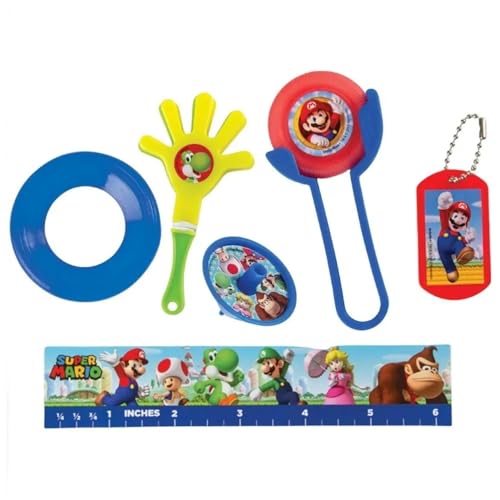 amscan 3901218 Super Mario Brothers Mega Mix Vorteilspack Gastgeschenke I 48 Stück, Mehrfarbig von amscan