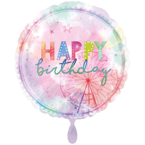 amscan 4222901 Großer runder Folienballon mit Aufschrift Happy Birthday, 1 Stück von amscan