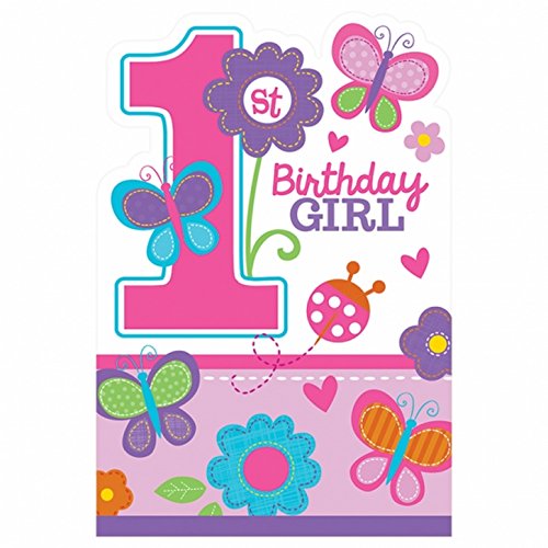 Sweet Birthday Girl Die-Cut Invitations and Envelopes /8 von amscan