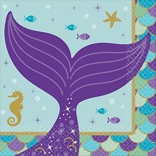 amscan 501975 Mermaid Wishes Tail 2-lagige Getränke-Servietten, 25 cm, 16 Stück amscan 501975 Mermaid Wishes Tail 2-lagige Getränke-Servietten, 25 cm, 16 Stück von amscan