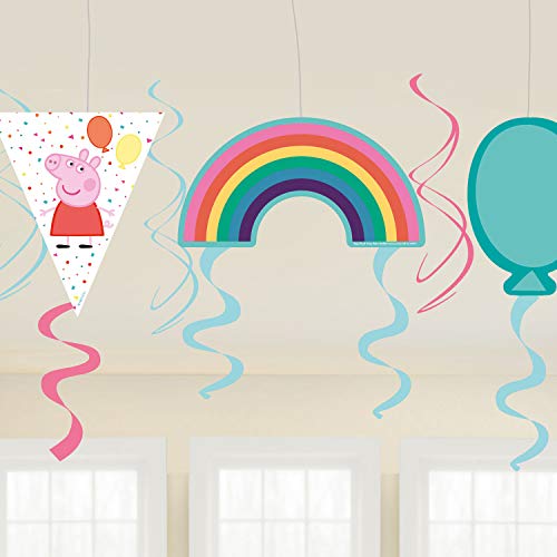 Child Peppa Pig Swirl Decorations (6 pk) - Rainbow von amscan