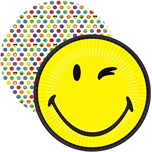 amscan 8 Party-Teller * Smiley World 2 * für Kindergeburtstag und Party | Partyteller Pappteller Teller Plate Emojis Comic Smily Kinder Geburtstag von amscan