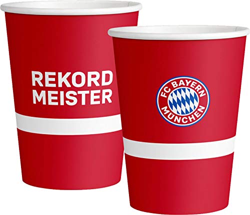 amscan 8 Partybecher * FC Bayern MÜNCHEN * zur Fussball-Party und Geburtstag | Fan FCB Fußball Kindergeburtstag Becher Cups Pappbecher von amscan
