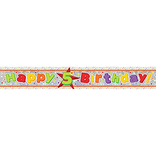 Amscan 9900017 2,7 m Happy 5. Geburtstag Holografische Folie Banner Amscan 9900017 2,7 m Happy 5. Geburtstag Holografische Folie Banner von amscan