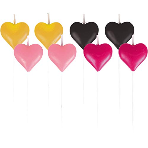 Amscan 9903128 - Mini-Figurenkerzen Everyday Love, 8 Stück, Höhe 7 cm, Herzen, Dekoration, Kuchen-Kerzen von amscan