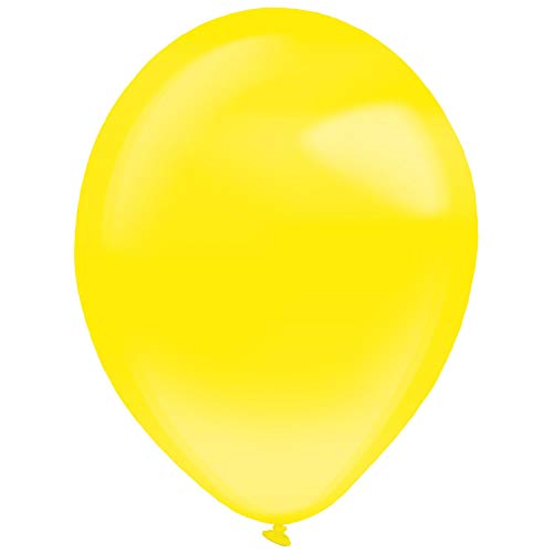 Amscan 9905444 - Latexballons Decorator Crystal, gelb, 50 Stück, 35 cm / 14, Luftballon von amscan