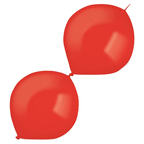 Amscan 9905662 - Latexballons Decorator Crystal E-Link, 50 Stück, rot, Link-a-Loon, Luftballon, Girlande von amscan