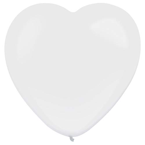 Amscan 9905694 - Latexballons Decorator Standard Herz, 50 Stück, weiß, 30 cm / 12, Luftballon von amscan