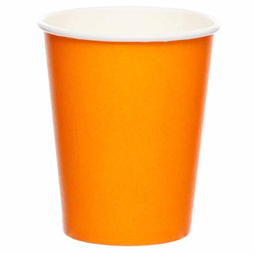 Amscan 9915403-204-66 – Umweltfreundliche, recycelbare Partybecher aus Papier, Orange, 8 Stück von amscan