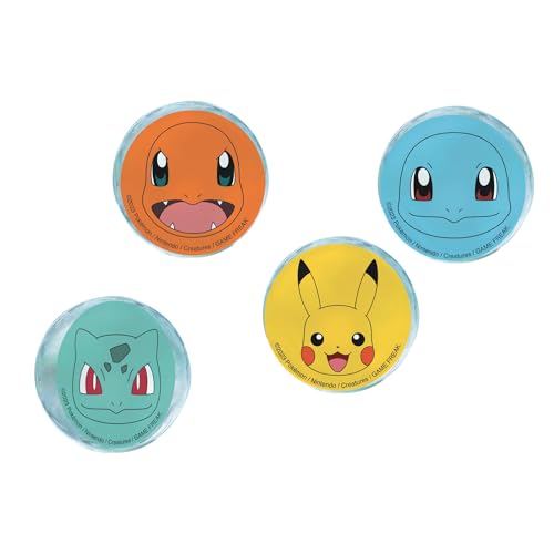 amscan 9917127 Offiziell lizenzierte Pokémon-Hüpfbälle für Kindergeburtstage, 4 Stück, Mehrfarbig von amscan