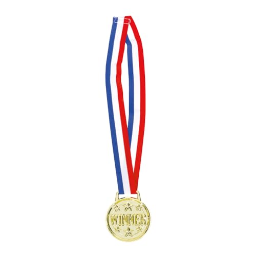 amscan 9919434 Ziel Goldfarbene Kunststoff-Medaillen für Fußballgeburtstage, Gastgeschenke, 8 Stück von amscan