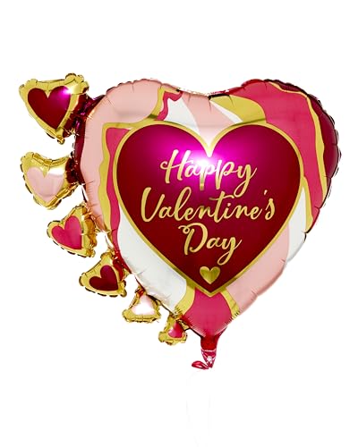 amscan Anagram 4364201 – Valentinstag Marmor Abstrakt SuperShape Folienballon – 61 cm von amscan